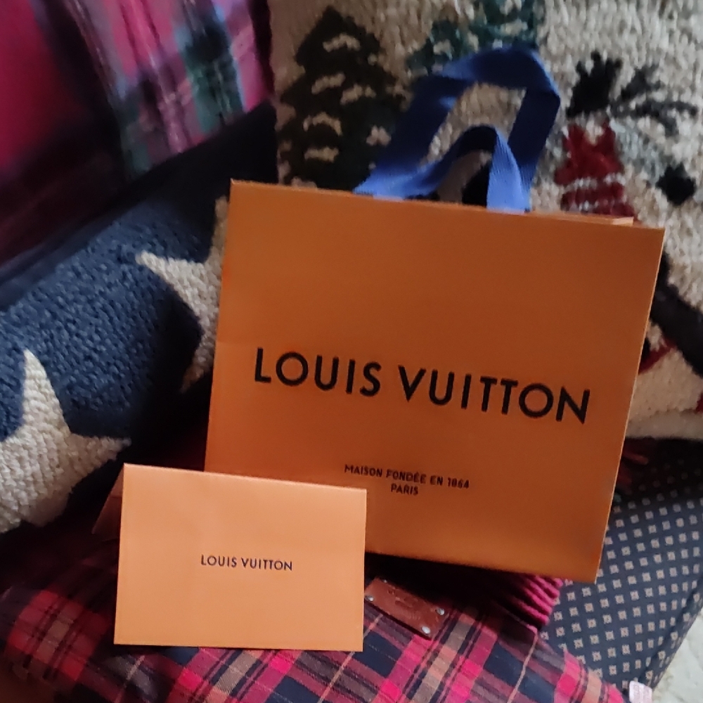 Authentic Louis Vuitton Paper Shopping Bag with Receipt Envelope